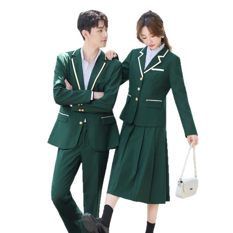 Green JK-style Professional Suit Set For Women