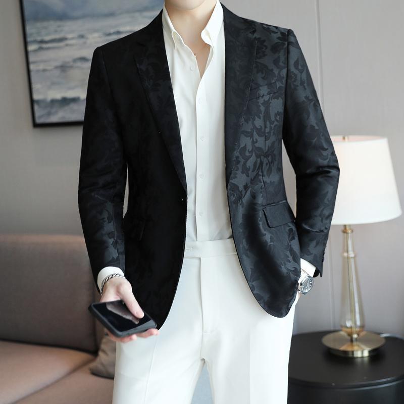 SpringSummer Mens New Solid-Colored Slim-Fit Suit Jacket