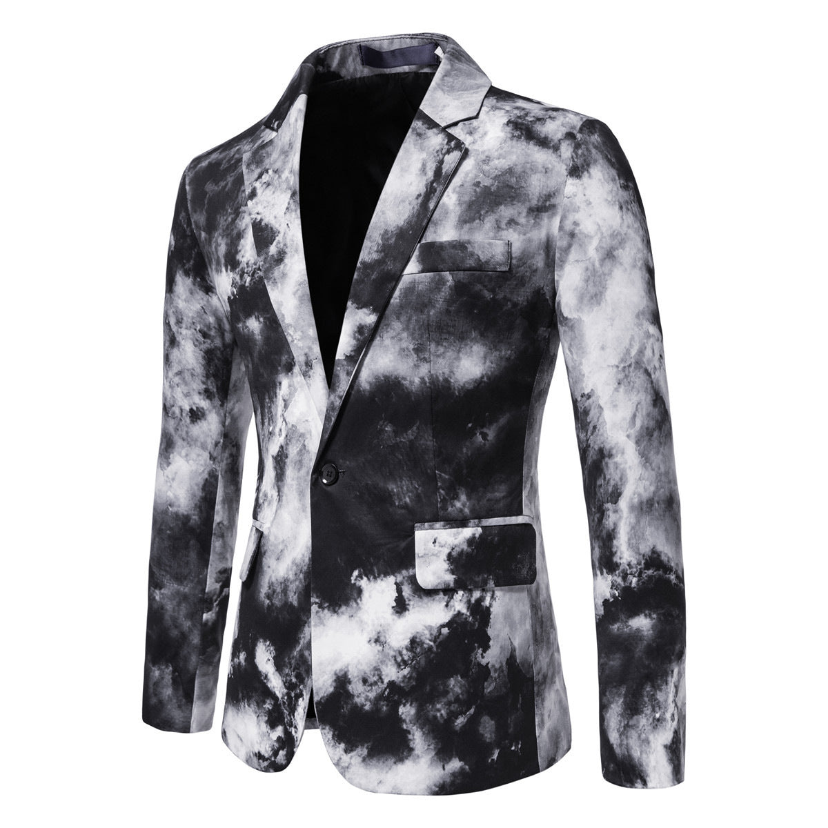 Men's Printed Single Breasted Casual Suit Jacket