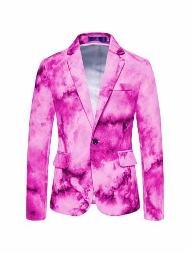 Men's Printed Single Breasted Casual Suit Jacket