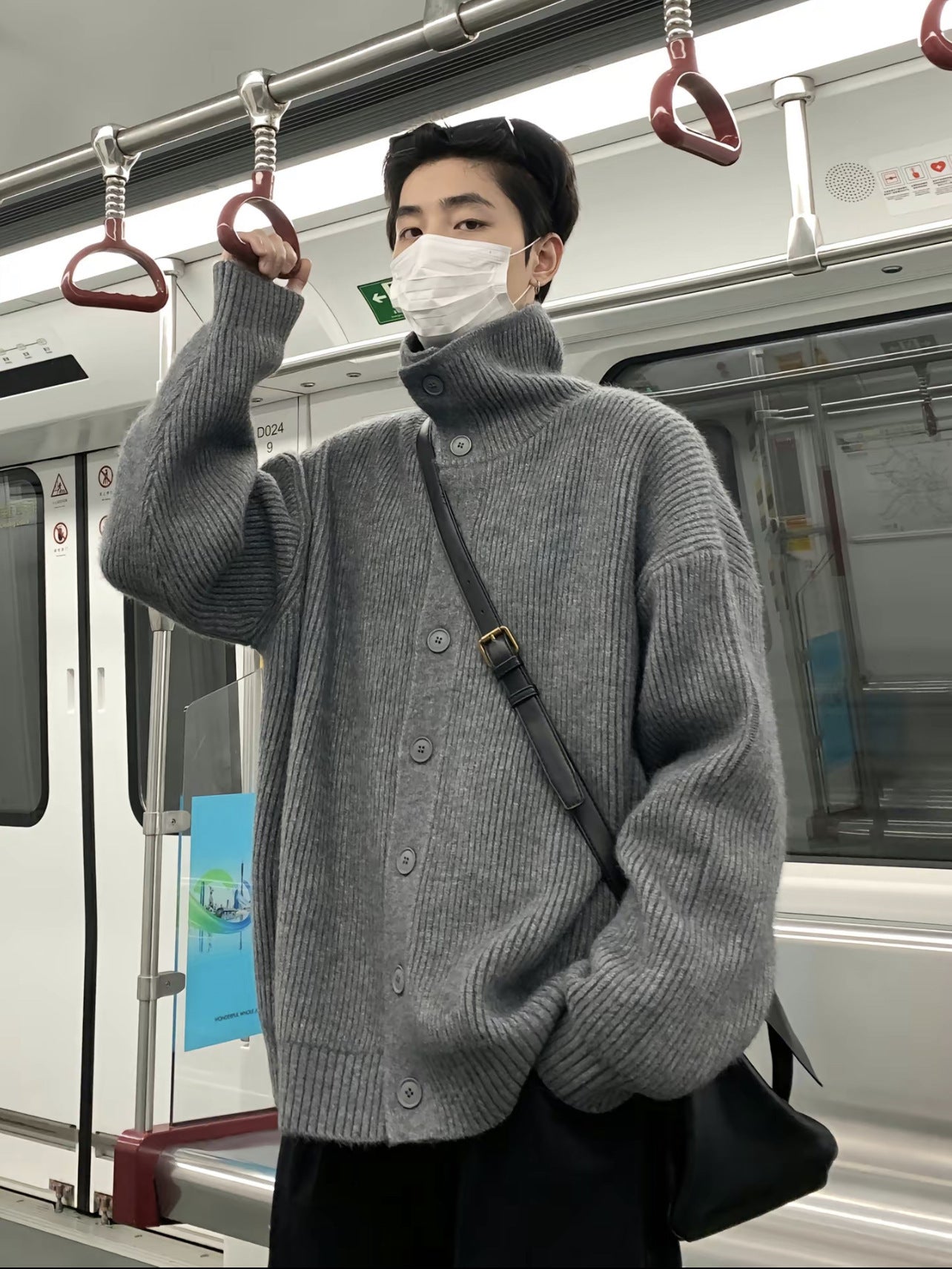 Men's Fashion High-Neck Button-Up Cardigan Sweater For FallWinter