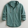Men's Fashion Hooded Cotton-Linen Casual Long-Sleeve