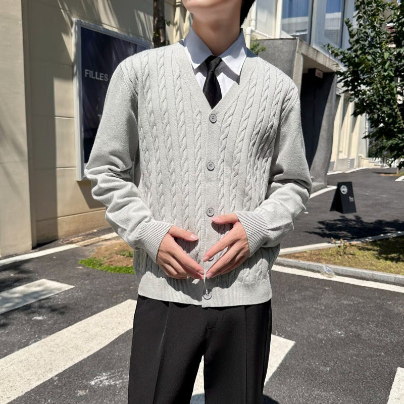 Cable-Knit Sweater Mens And Womens Slim-Fit