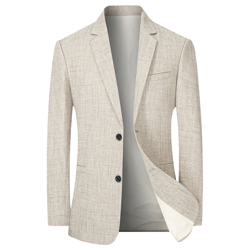 Men's Business-Casual Solid-Color Suit Jacket Coat