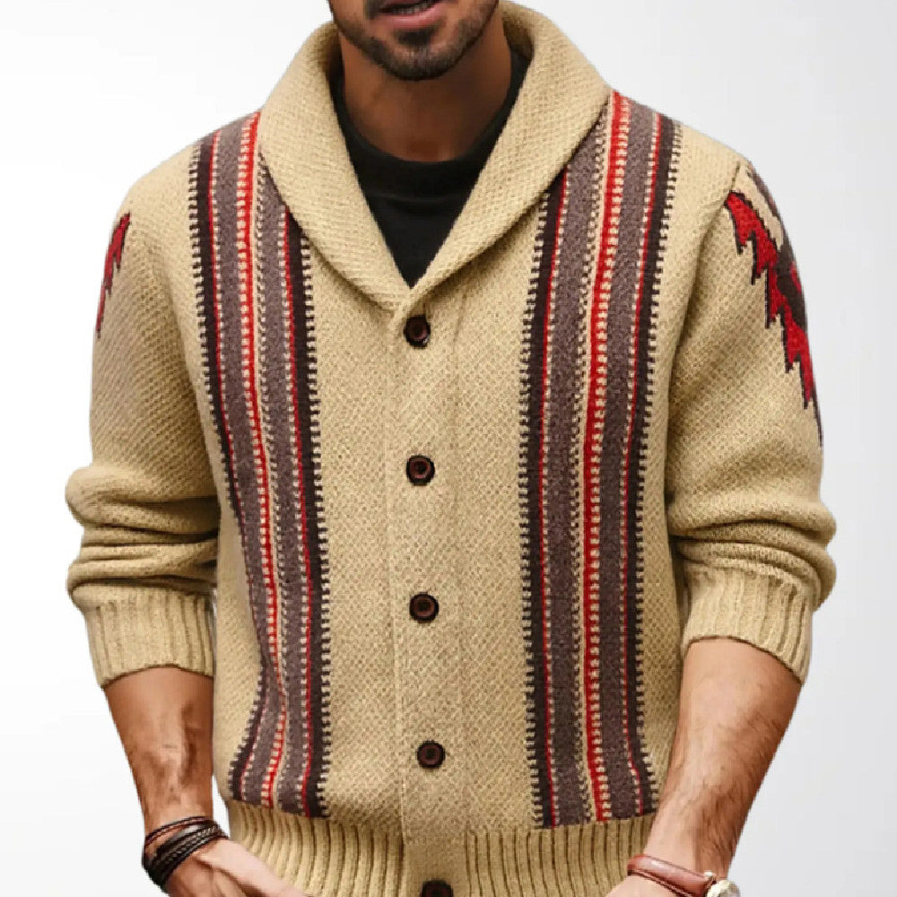 Men's American-style Jacquard Knit Sweater For Workwear