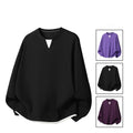 Mens Plus-Size Casual Long-Sleeve Mock Two-Piece Top