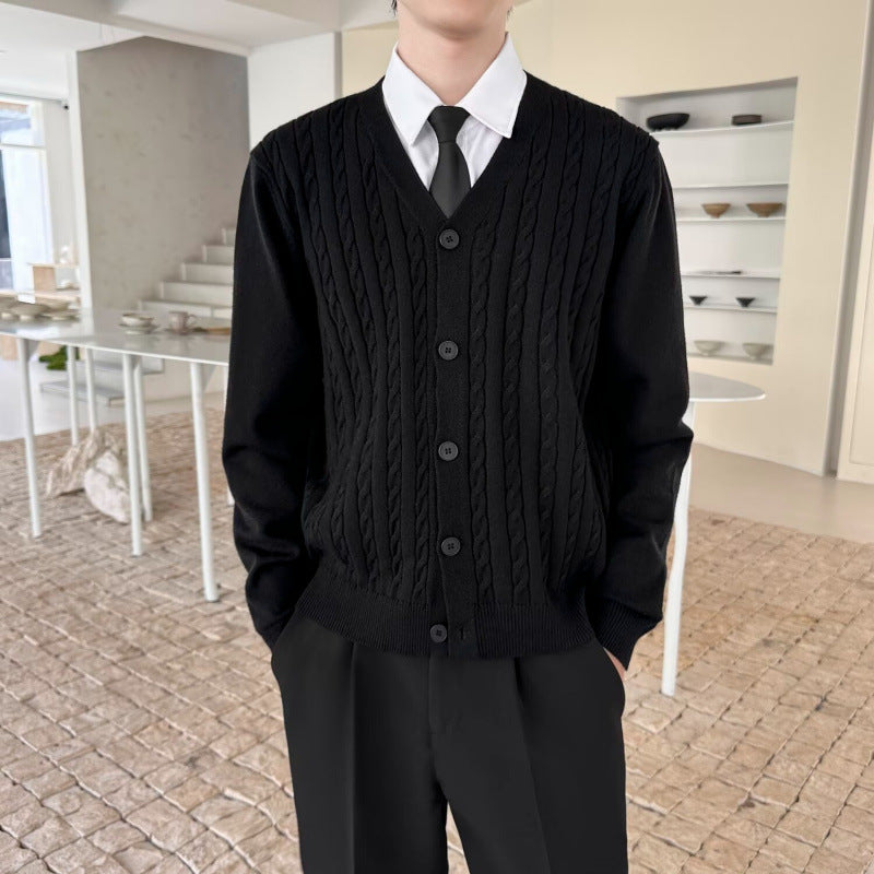 Cable-Knit Sweater Mens And Womens Slim-Fit