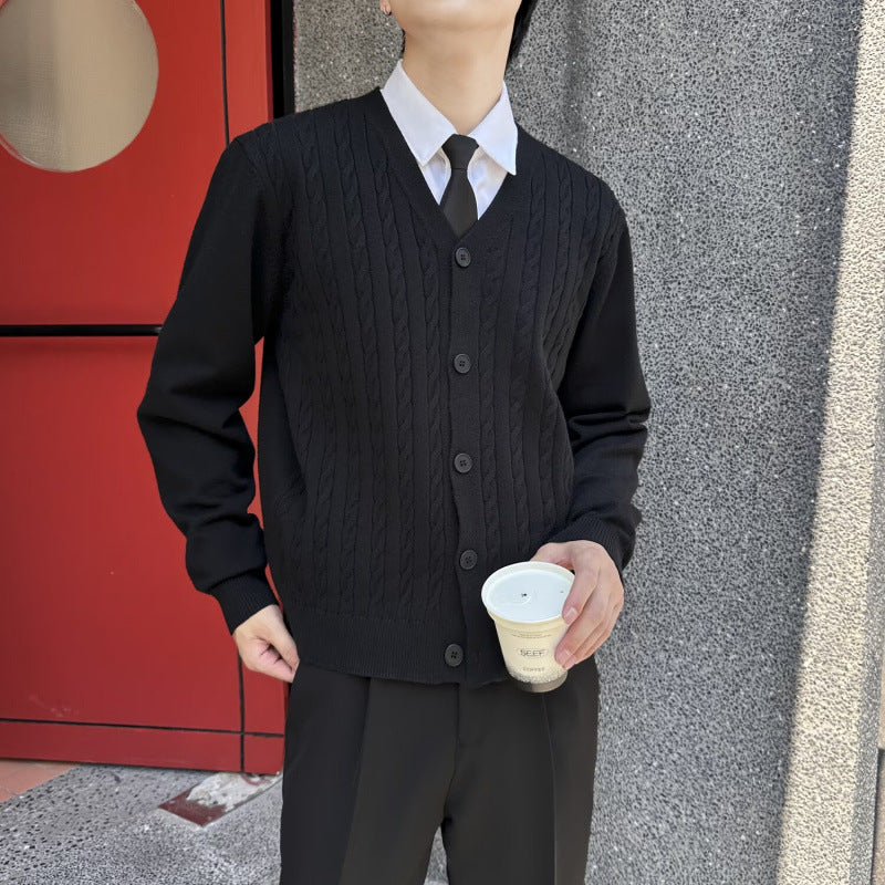 Cable-Knit Sweater Mens And Womens Slim-Fit