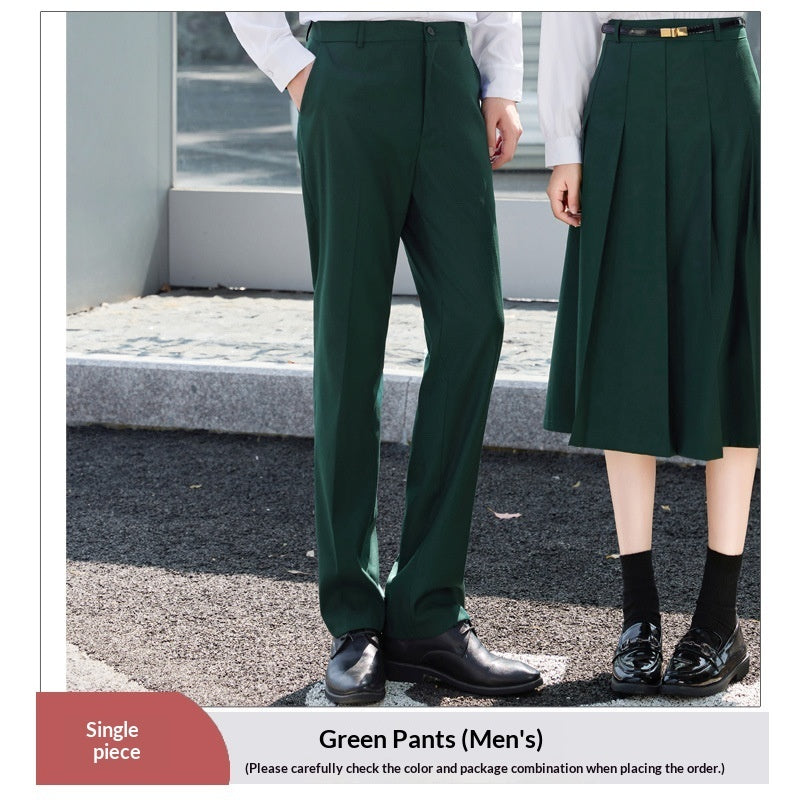 Green JK-style Professional Suit Set For Women