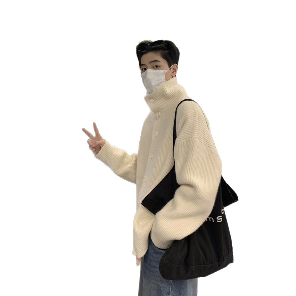 Men's Fashion High-Neck Button-Up Cardigan Sweater For FallWinter