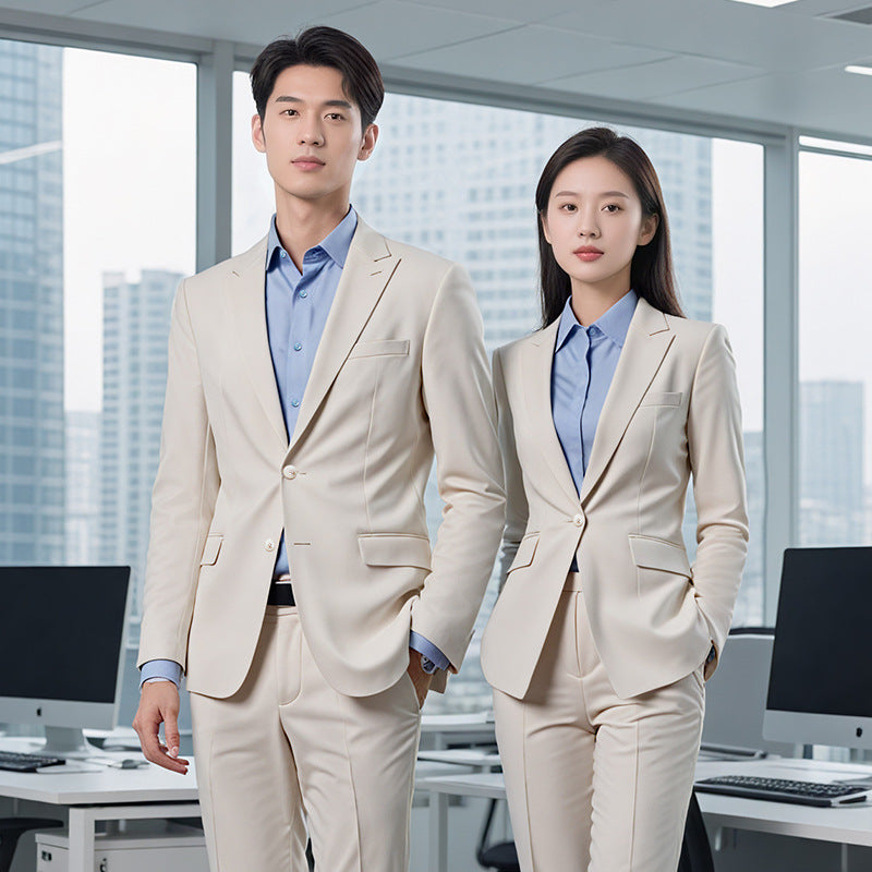 Beige Business Non-Iron Mens Suit Jacket