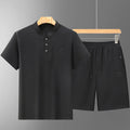 Summer Mid- To Older-Aged Men's Ice Silk Short-Sleeve Shirt