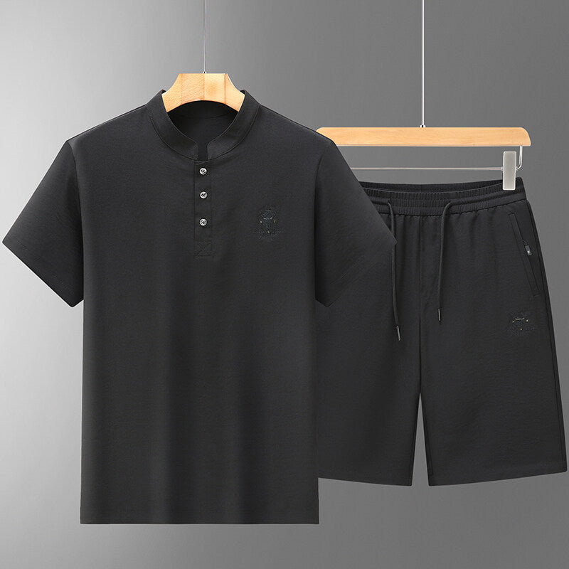 Summer Mid- To Older-Aged Men's Ice Silk Short-Sleeve Shirt