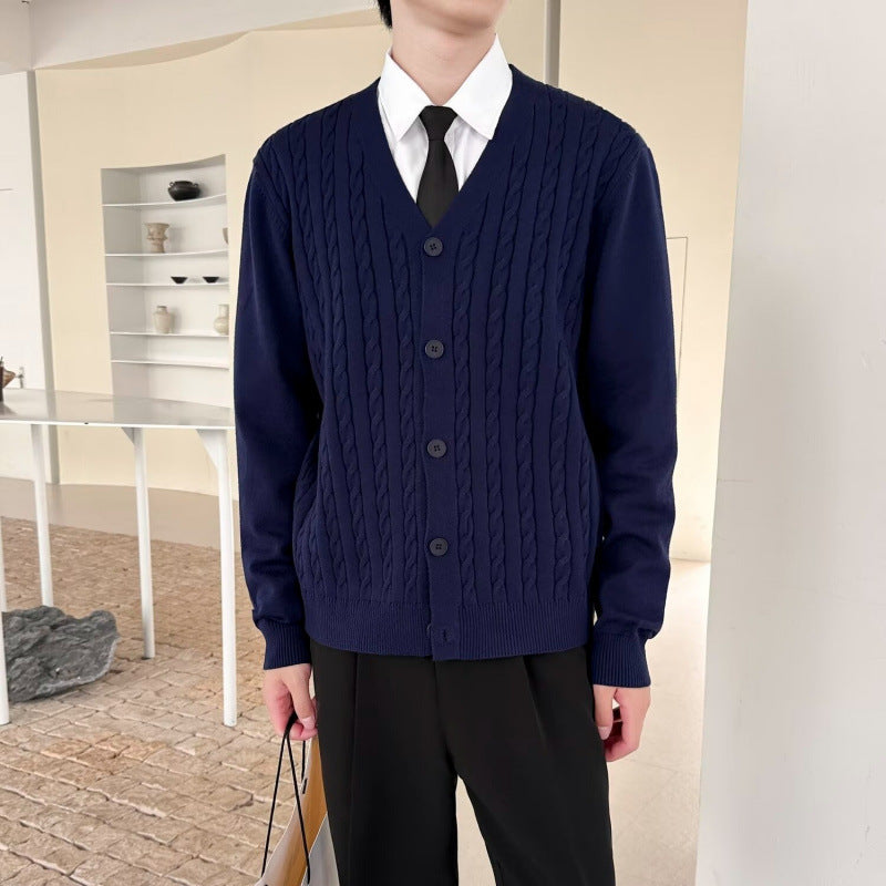 Cable-Knit Sweater Mens And Womens Slim-Fit