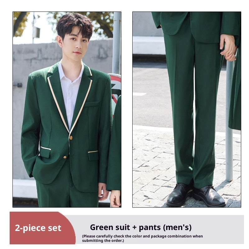 Green JK-style Professional Suit Set For Women