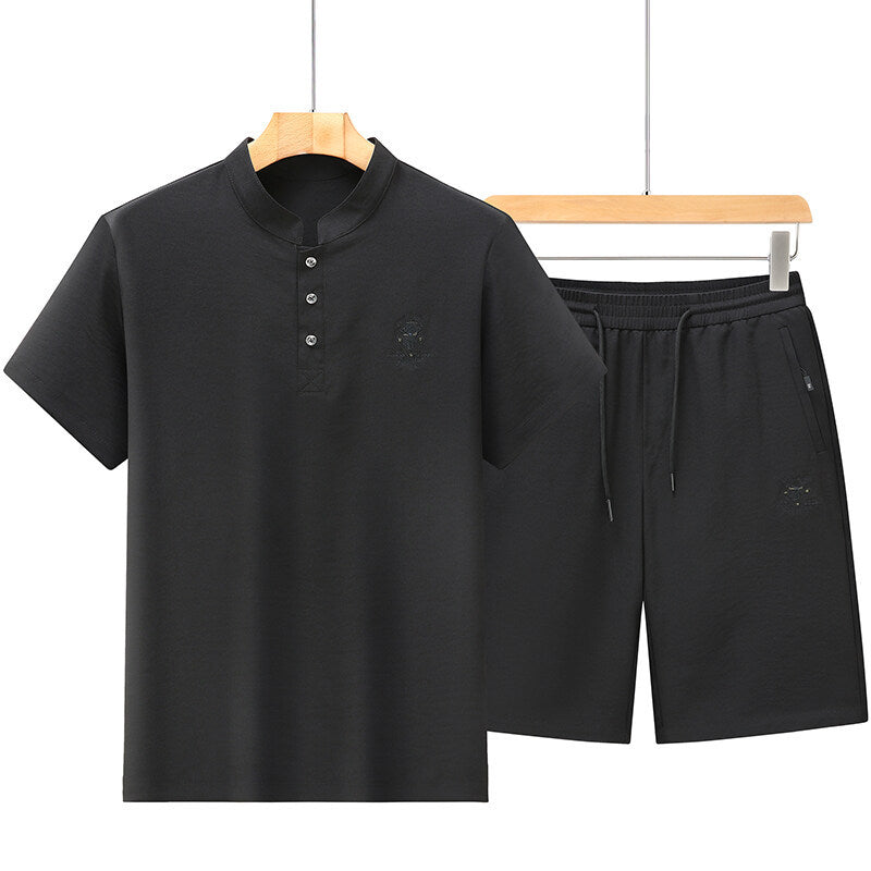 Summer Mid- To Older-Aged Men's Ice Silk Short-Sleeve Shirt
