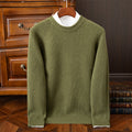 Men's Fashionable Casual Crew-Neck Sweater With Ingots Embroidery Warm-Keeping