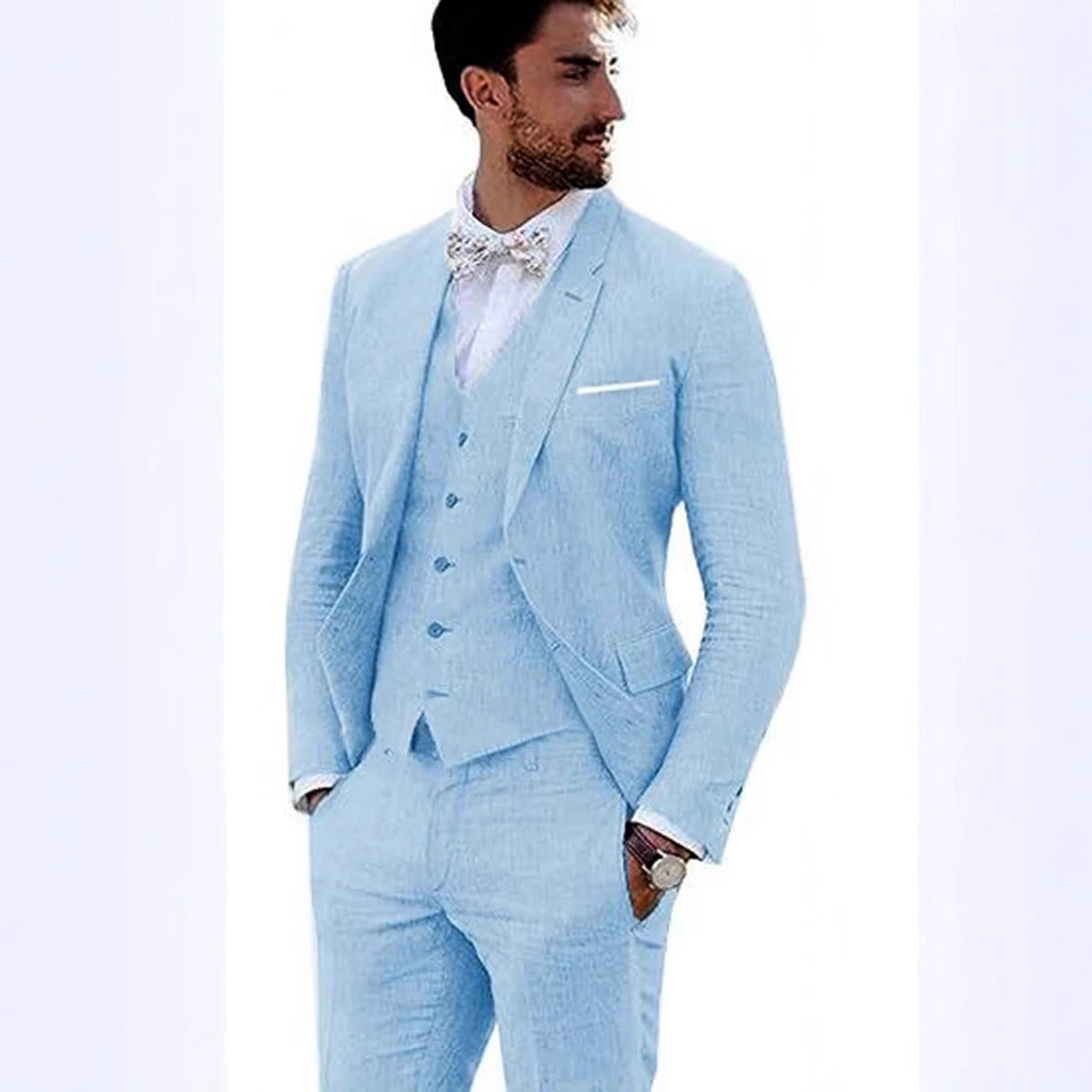 Men's Stylish Business Suit Three-Piece Set