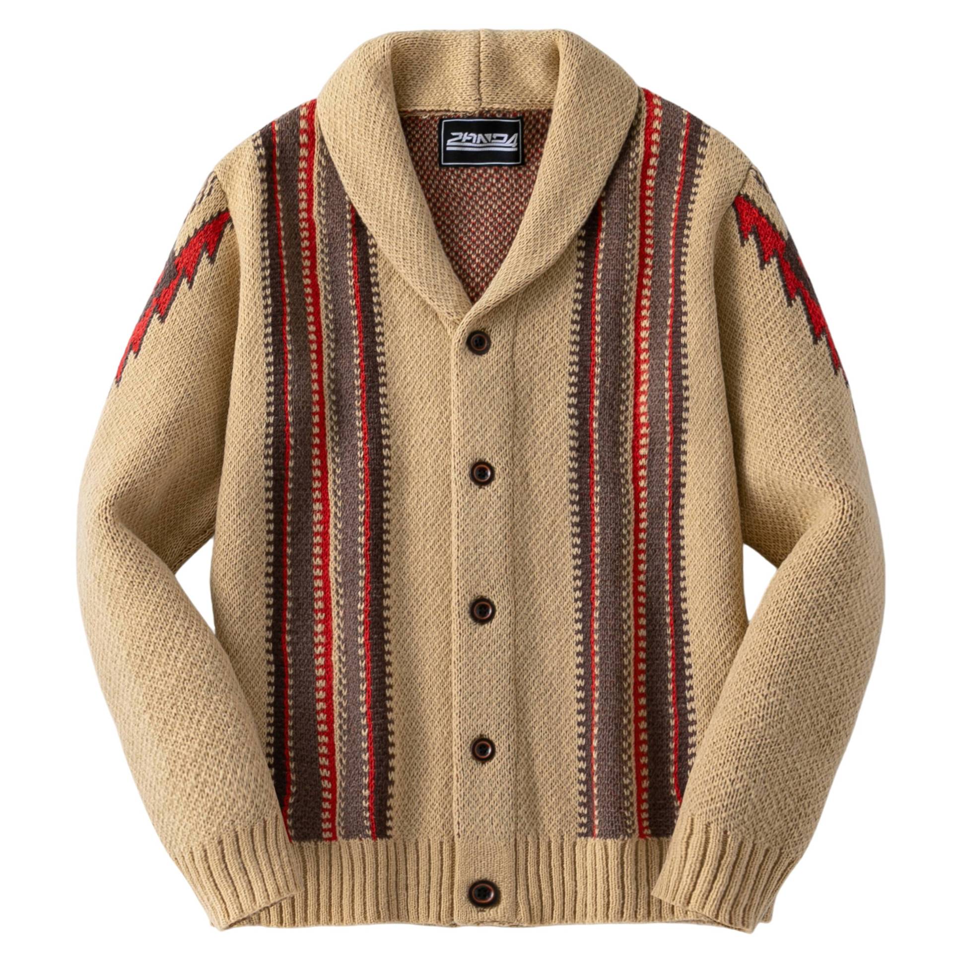 Men's American-style Jacquard Knit Sweater For Workwear