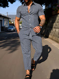 Short-sleeve Shirt And Trousers Casual Summer Set
