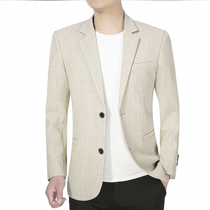 Men's Business-Casual Solid-Color Suit Jacket Coat