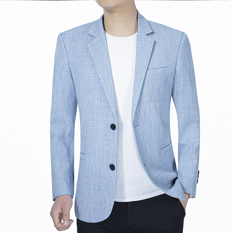 Men's Business-Casual Solid-Color Suit Jacket Coat