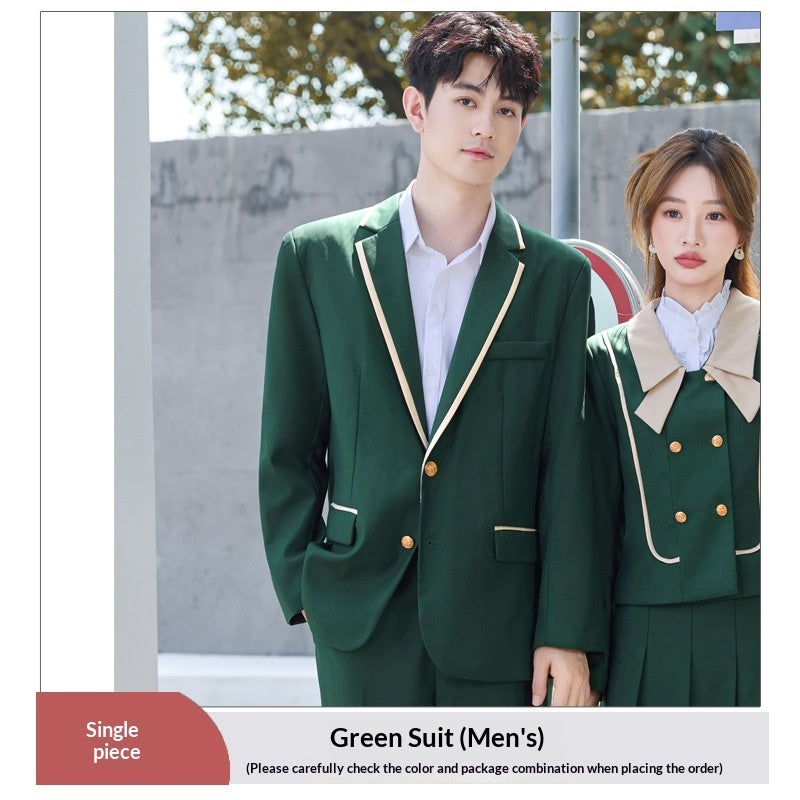 Green JK-style Professional Suit Set For Women