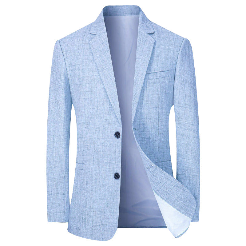 Men's Business-Casual Solid-Color Suit Jacket Coat