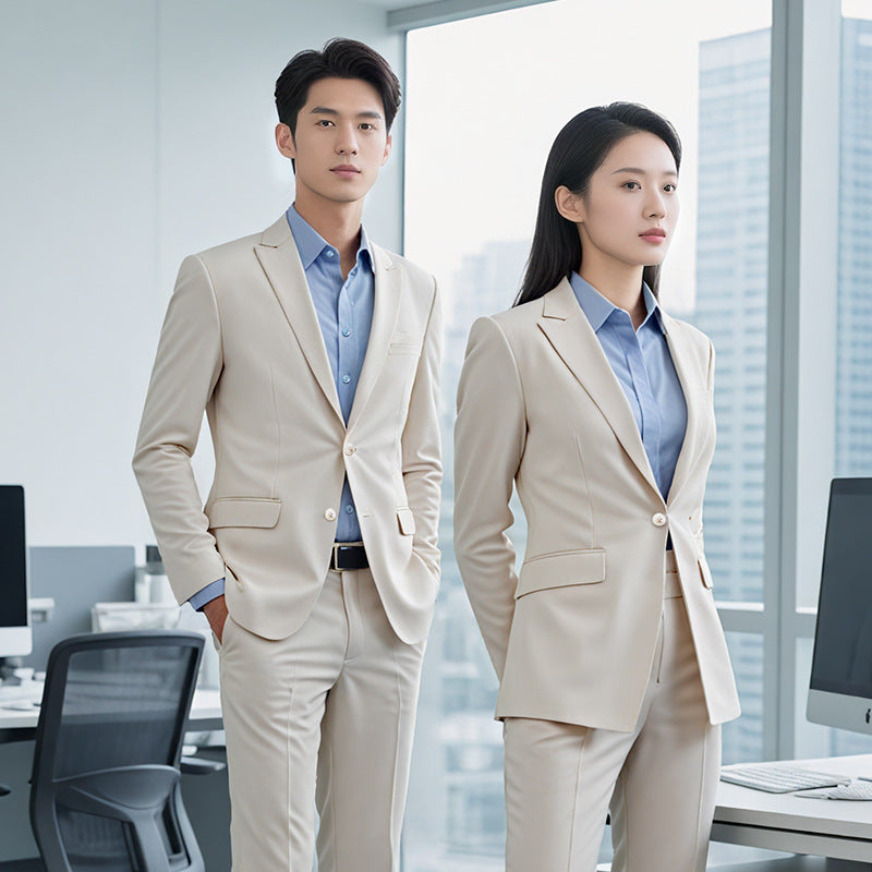 Beige Business Non-Iron Mens Suit Jacket