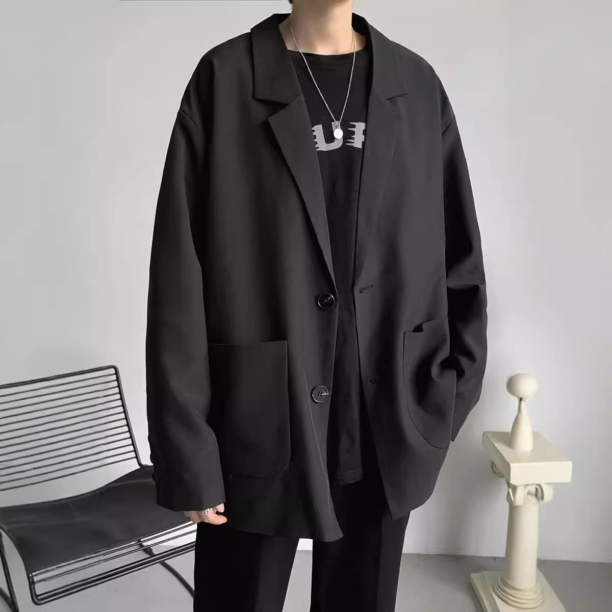 Men's Fashionable Loose All-Match Casual Suit Jacket