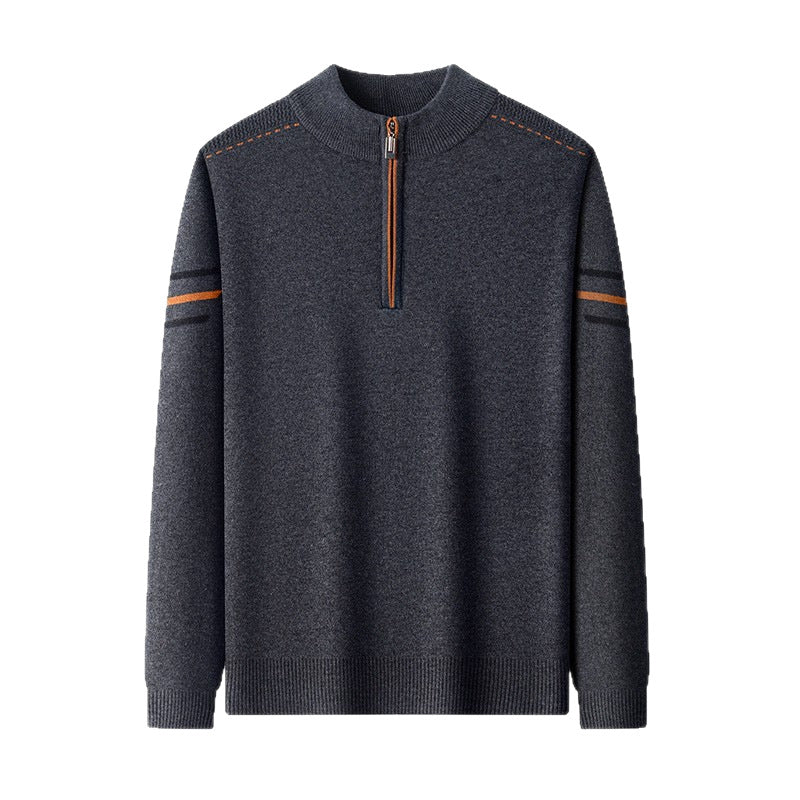 Mens New Mid-Season Winter Casual Thickened Half-Turtleneck Wool Sweater