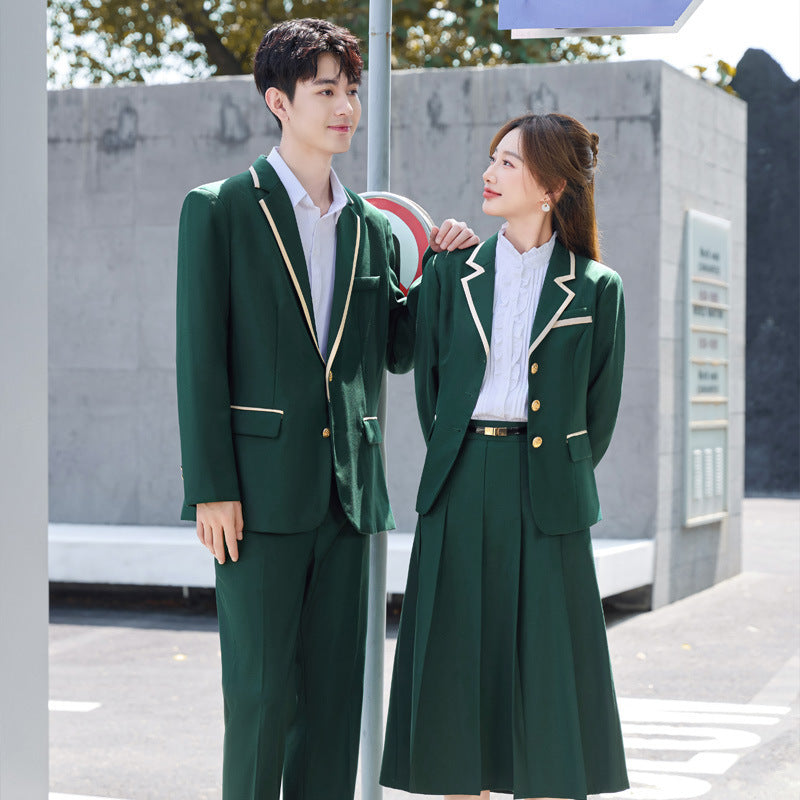 Green JK-style Professional Suit Set For Women