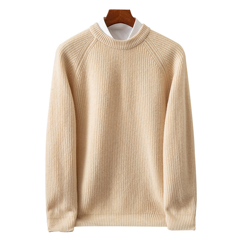 Men's Fashionable Casual Crew-Neck Sweater With Ingots Embroidery Warm-Keeping