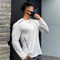 Mens Loose-fitting Versatile Round-neck Long-sleeve Sporty Casual Top